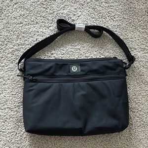 lululemon athletica Black Messenger Bag Sleek Design